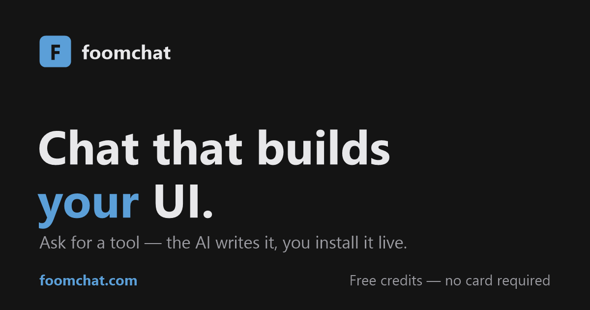 I built a chat app where the AI writes the app's own features - ask for a tool, click install, it's  logo